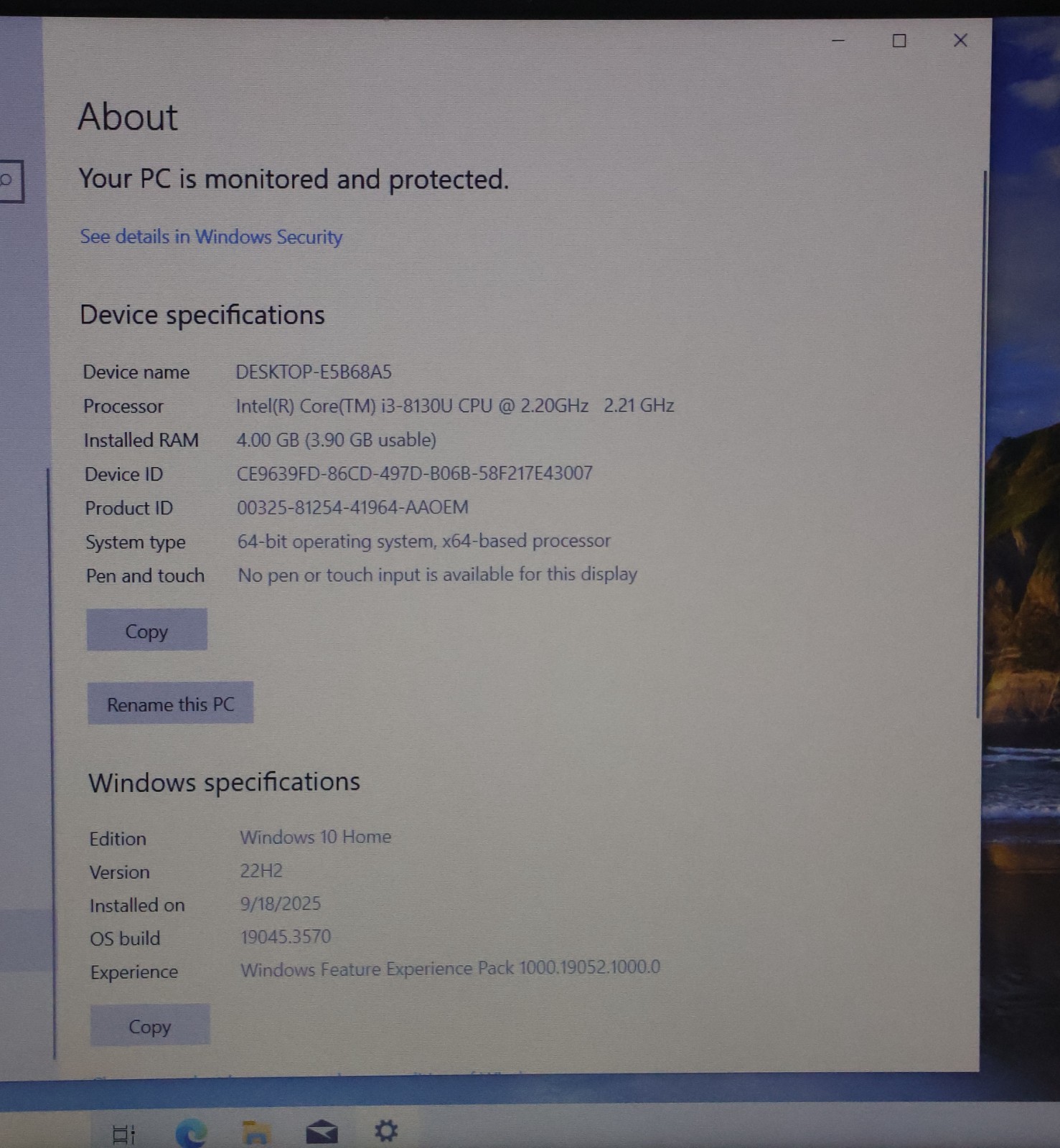 Dell Inspiron 15 5570 – Intel Core i3-8130U – 4GB DDR4 RAM – 1 TB – Weak Battery