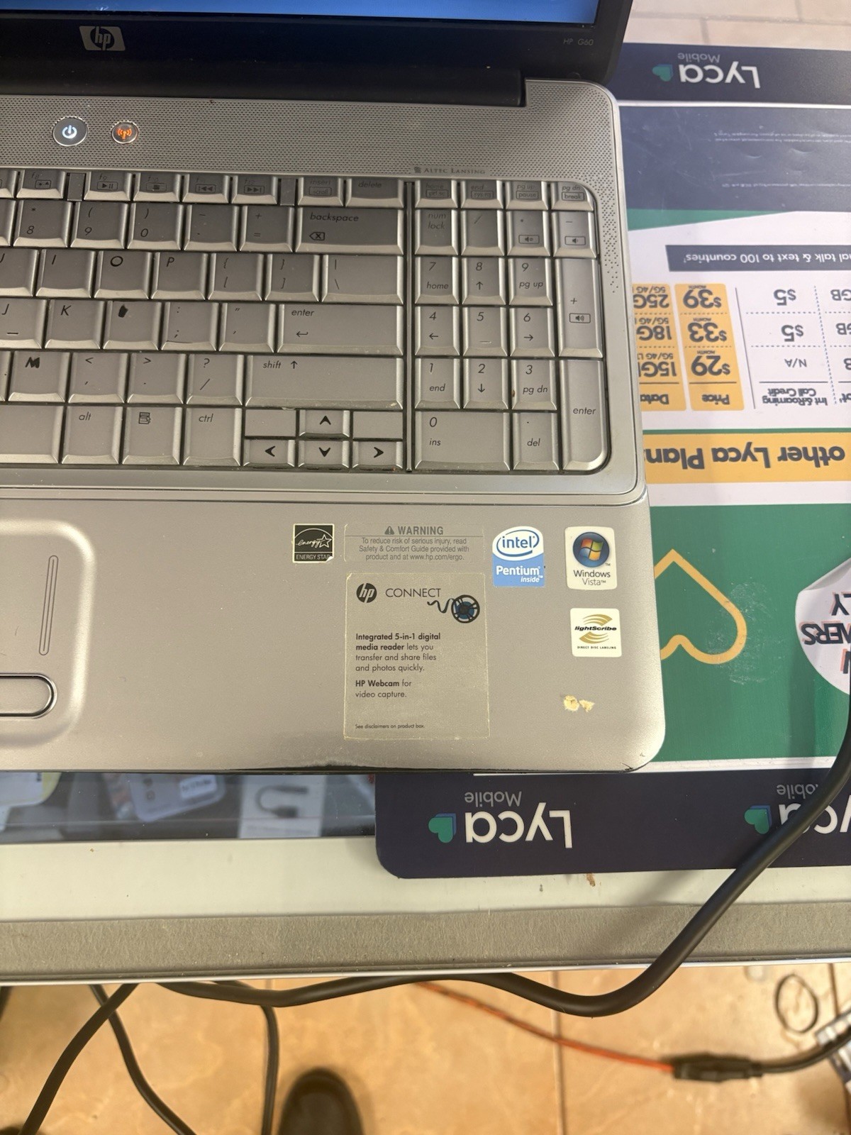 HP G60-552NR Notebook 15″ Laptop Intel Pentium Dual Core-