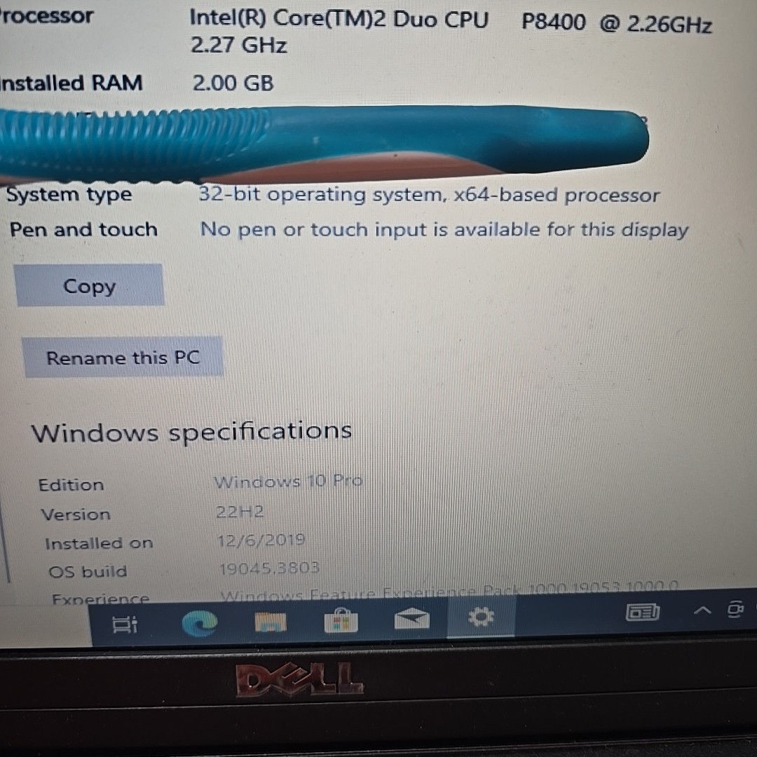 Dell Latitude E5500 Laptop Windows 10 32 Bit 15.4in No Charger Parts Repair