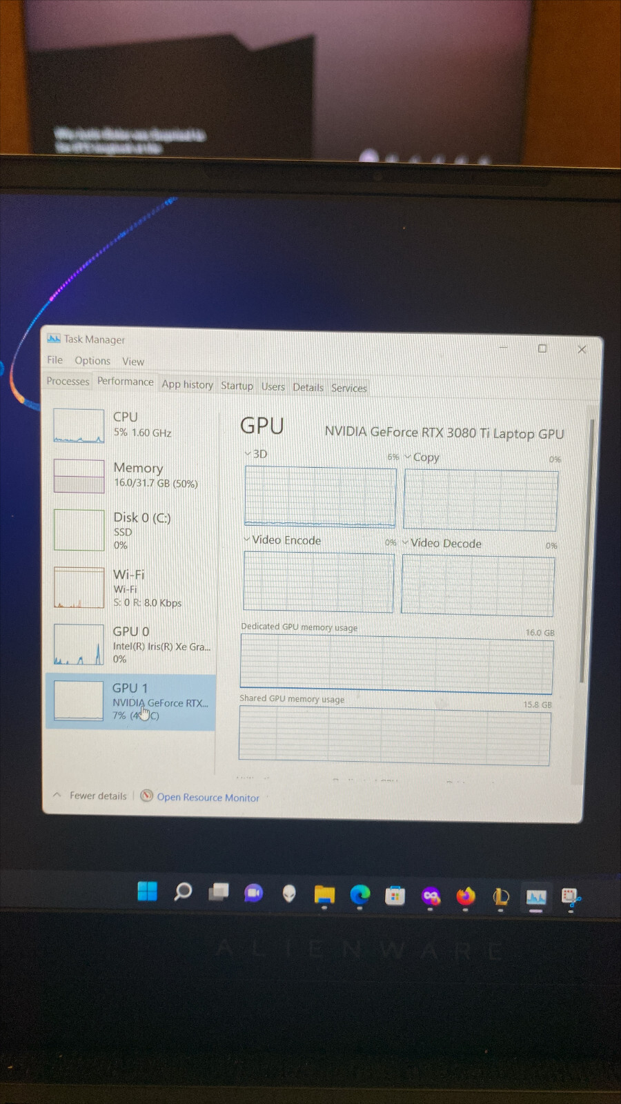 Alienware X15 R2 i7-12900H – 32GB DDR5 – 1TB SSD – RTX 3080 Ti 15.6″ 