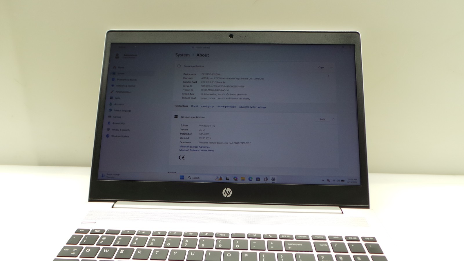 HP ProBook 455 G6 | 15.6″ | AMD Ryzen 5 2500U | 8GB RAM 256GB NVMe | WIN 11 PRO