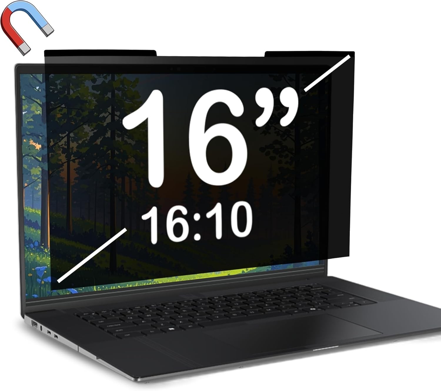 Magnetic Laptop Privacy Screen 16 inch for 16:10 Computer Monitor, Removable Ant