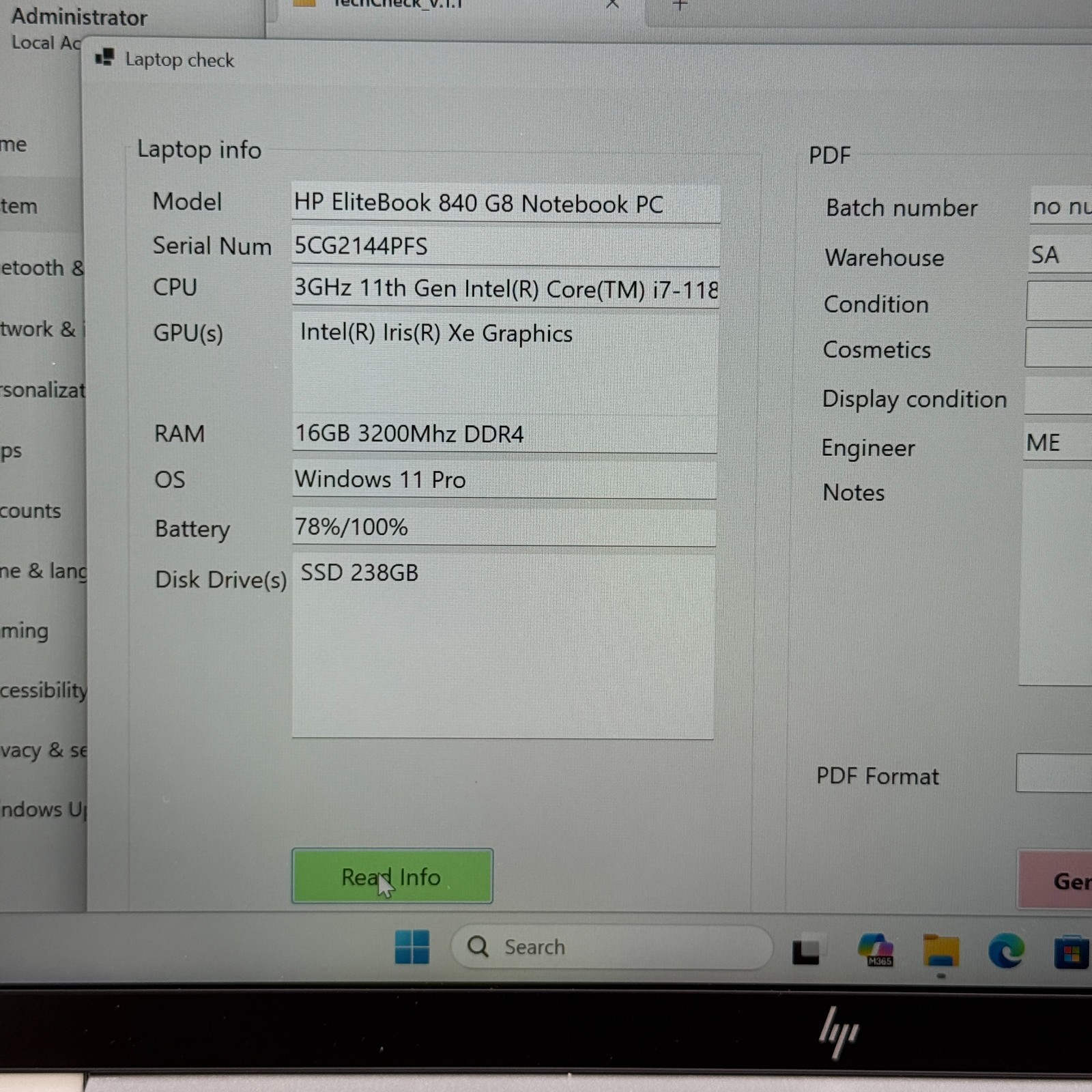 HP EliteBook 840 G8 14″ 3.0 GHz i7-1185G7 16GB RAM 256GB SSD Win 11 Pro Good