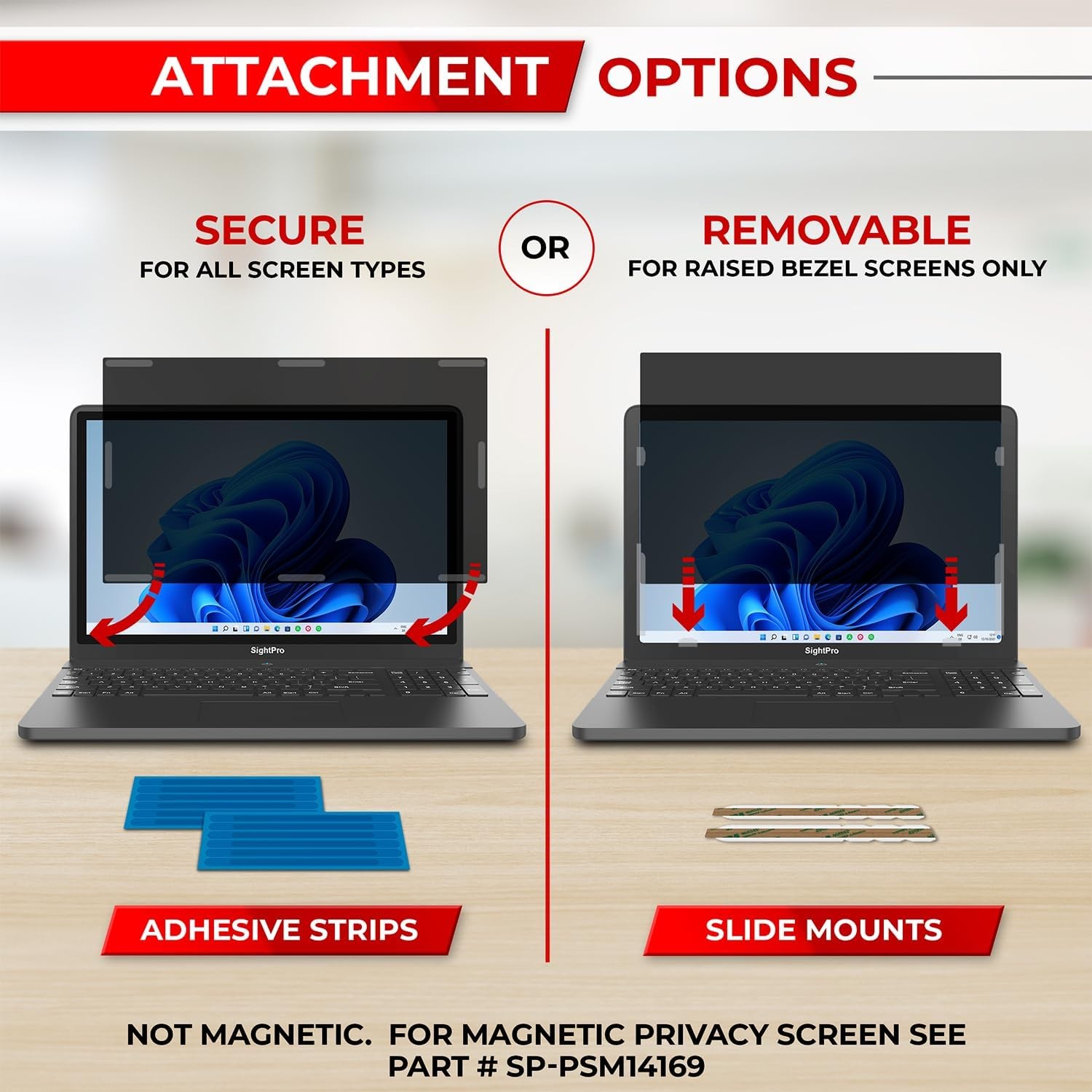 14 Inch 16:9 Laptop Privacy Screen Filter – Anti-Glare Protector and Privacy Shi