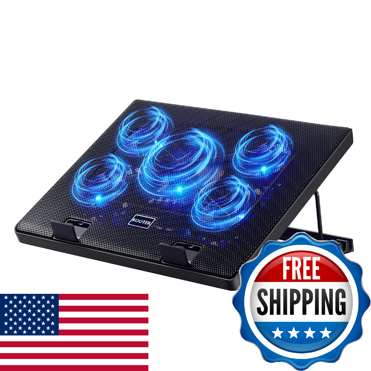 Kootek Laptop Cooling Pad, Laptop Cooler with 5 Quiet Fans for 12″-17″ Computer