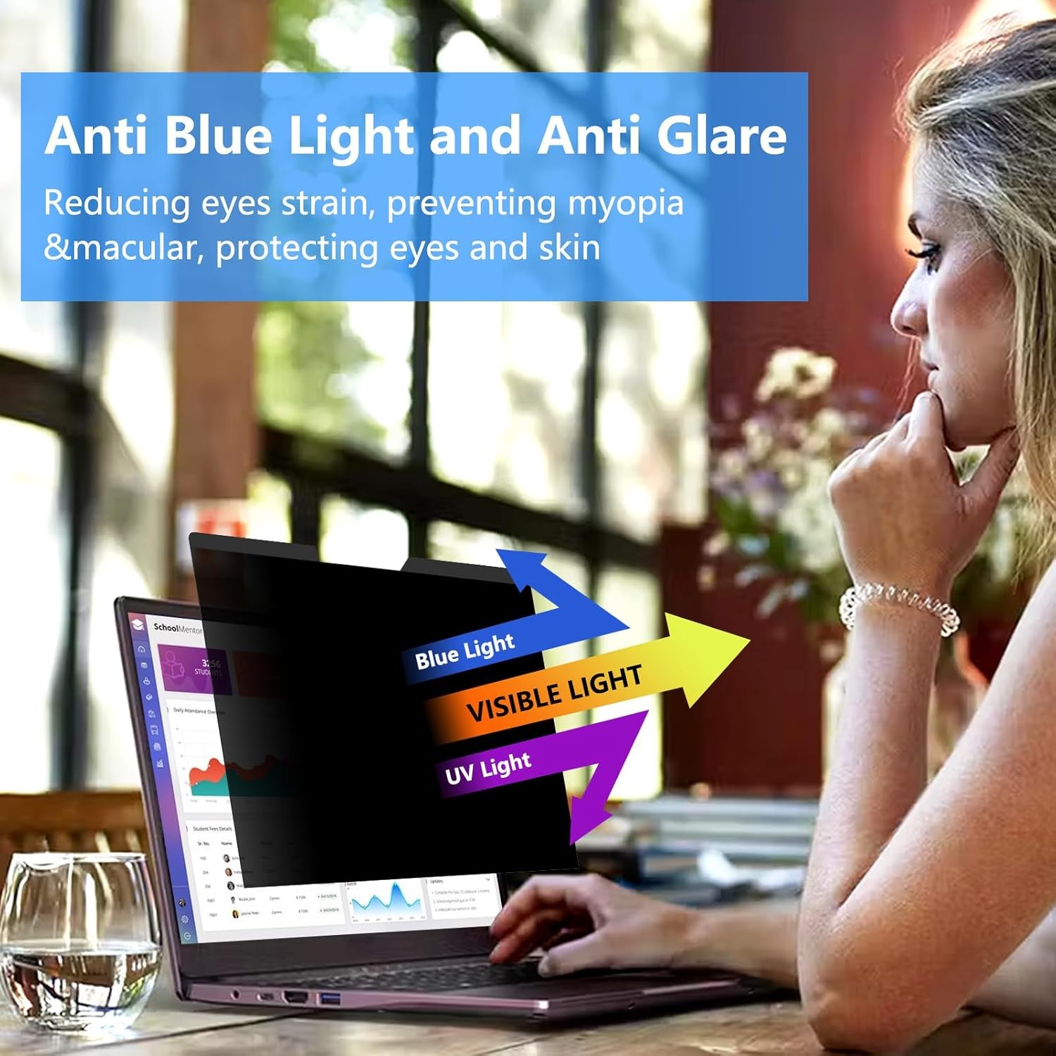 Magnetic Laptop Privacy Screen 16 Inch 16:10 for HP Dell Acer Asus Samsung Lenov