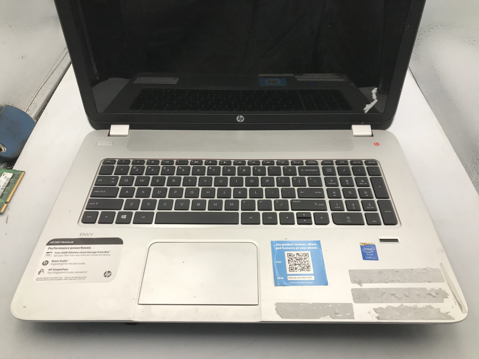 HP ENVY 17 J120US – FOR PARTS/BAD LCD – INTEL I7 4TH GEN – NO RAM -READ DESC- BB