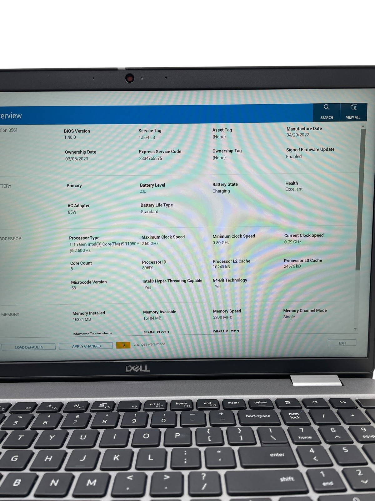 Dell Precision 3561 15″ – i9 2.6GHz – 16GB RAM – 512GB SSD – Grade D