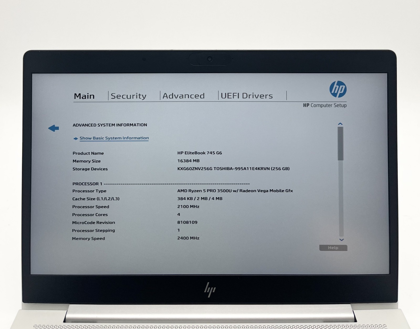 HP EliteBook 745 G6 14″ Ryzen 5 Pro 3500U 16GB RAM 256GB SSD Laptop