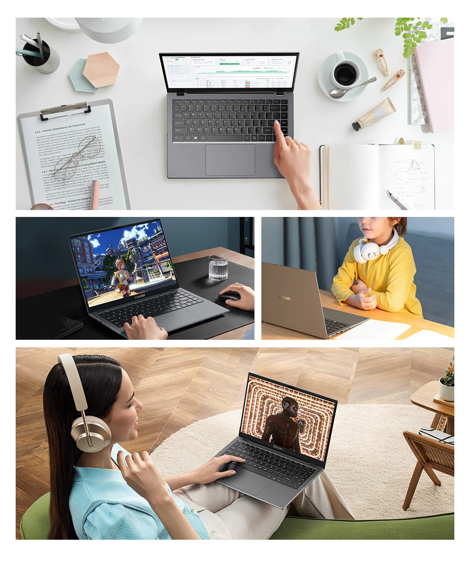 CHUWI 14.1in GemiBook XPro Laptop Intel N100 Quad-Core 3.4GHz 256G SSD Windows11