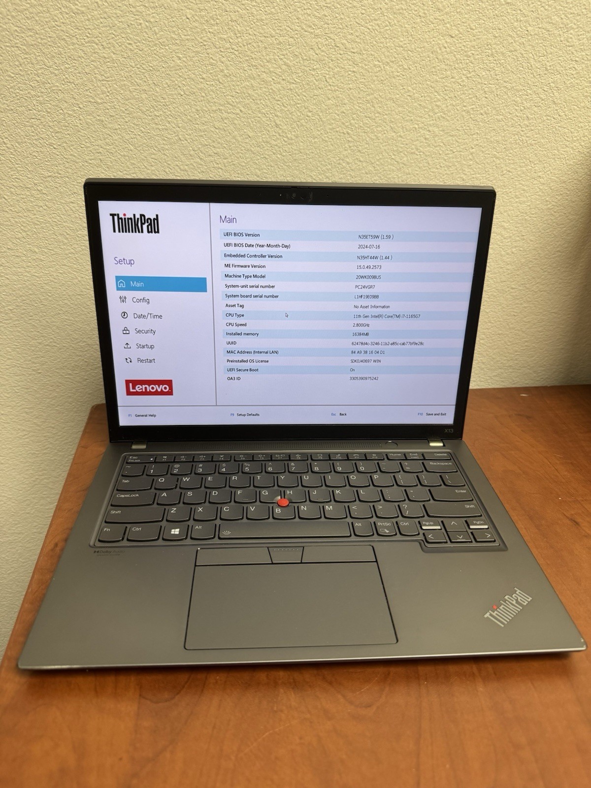 Lenovo ThinkPad X13 Gen 2 i7-1165G7 16GB RAM Silver Touchscreen NO SSD