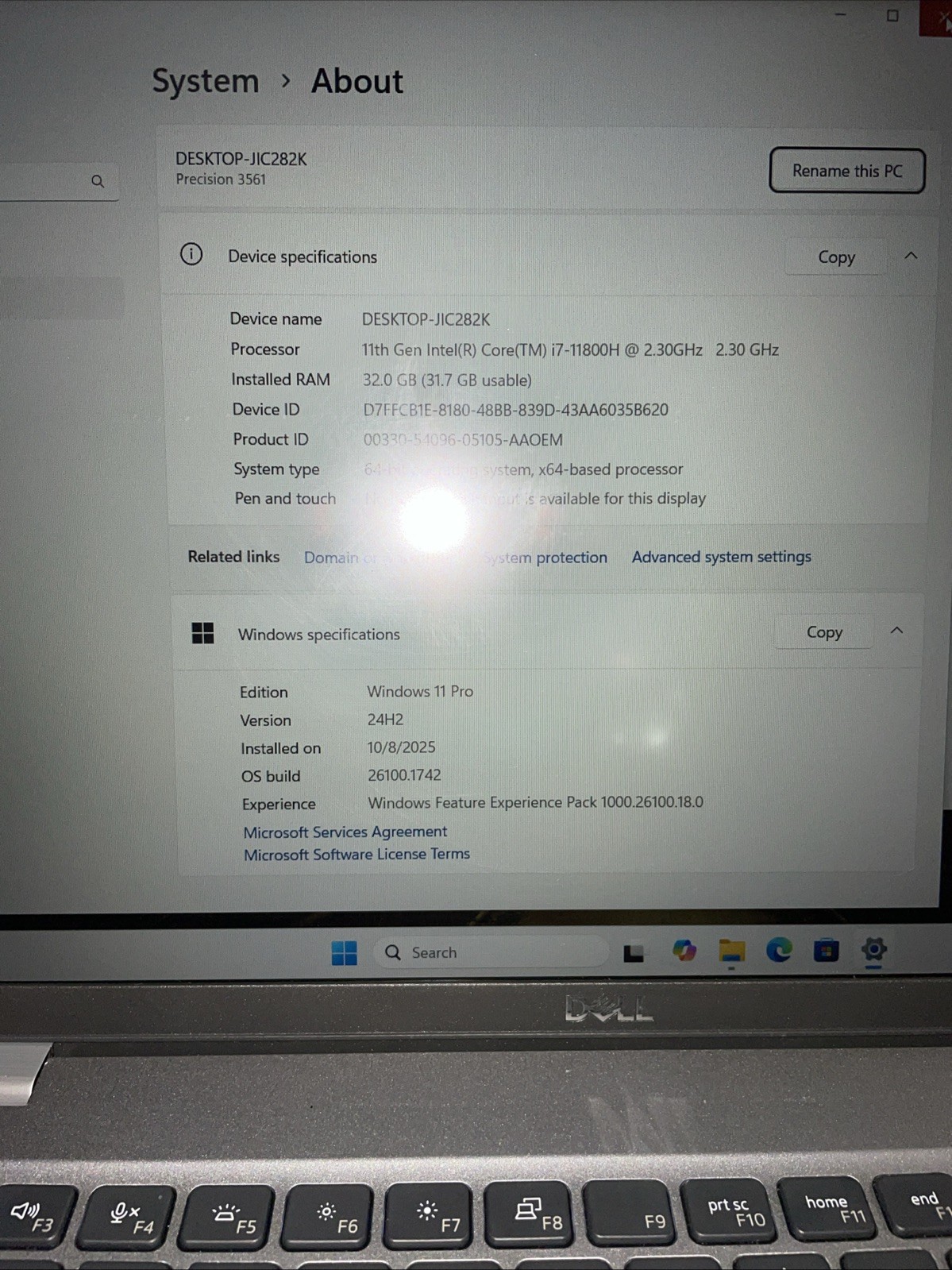 Dell Precision 3561 15.6 FHD i7-11850H 2.50GHz 32GB 1TB Nvme