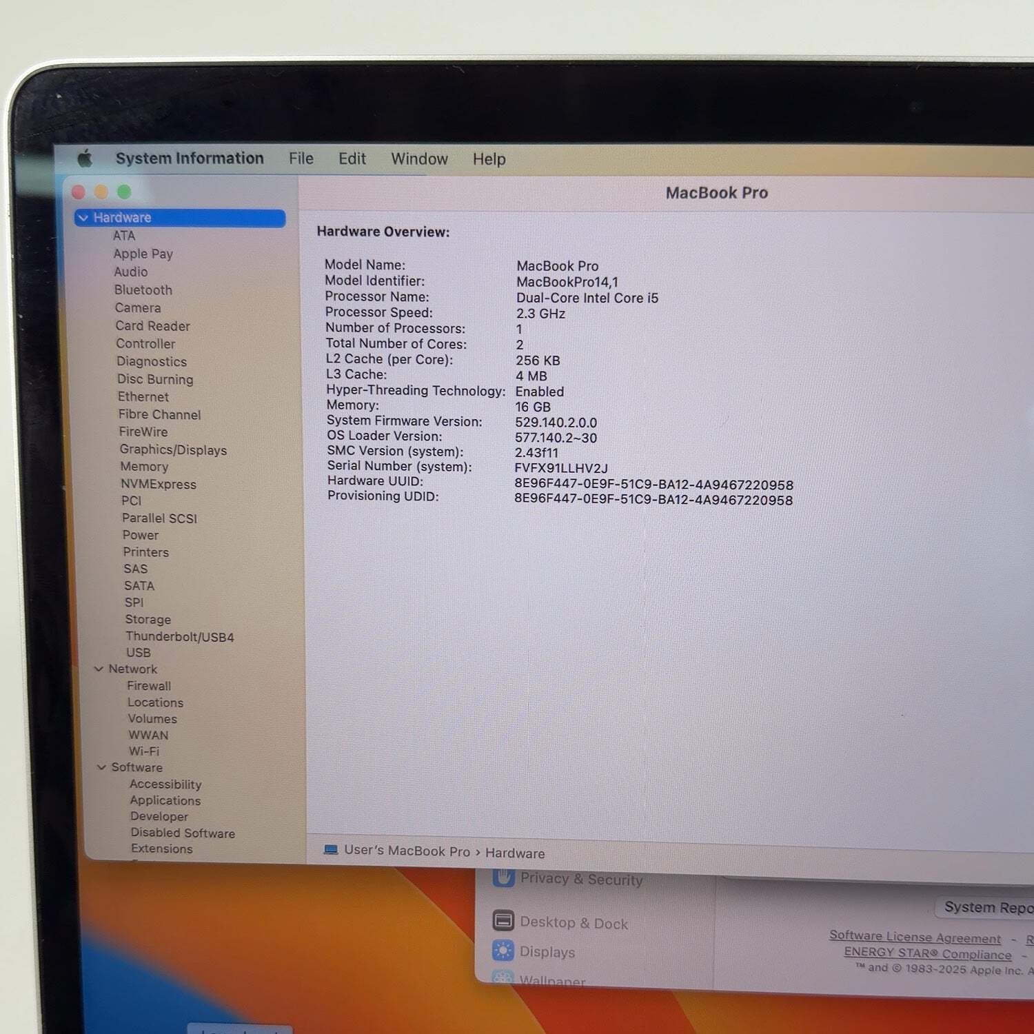 Broken 2017 Apple MacBook Pro 13.3″ i5 2.3GHz 16GB RAM 256GB SSD MPXU2LL/A