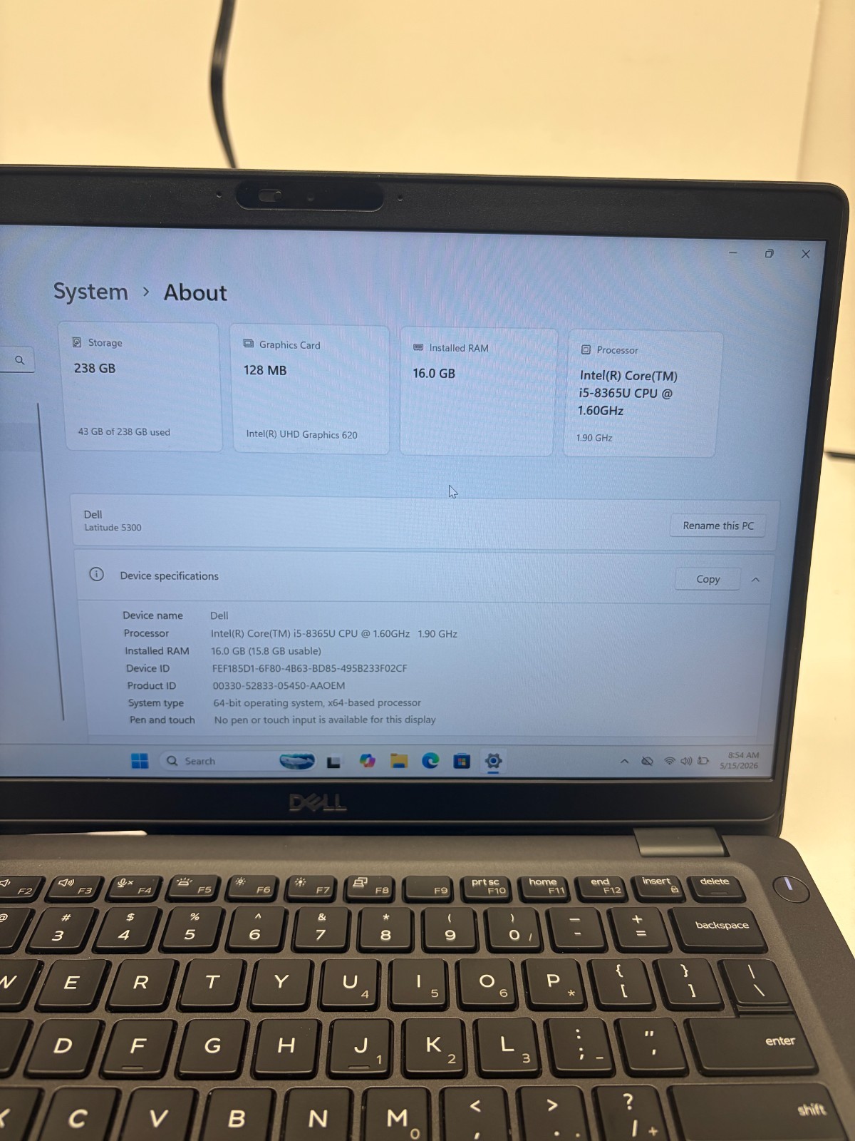 Dell Latitude 5300 w/ Power Supply