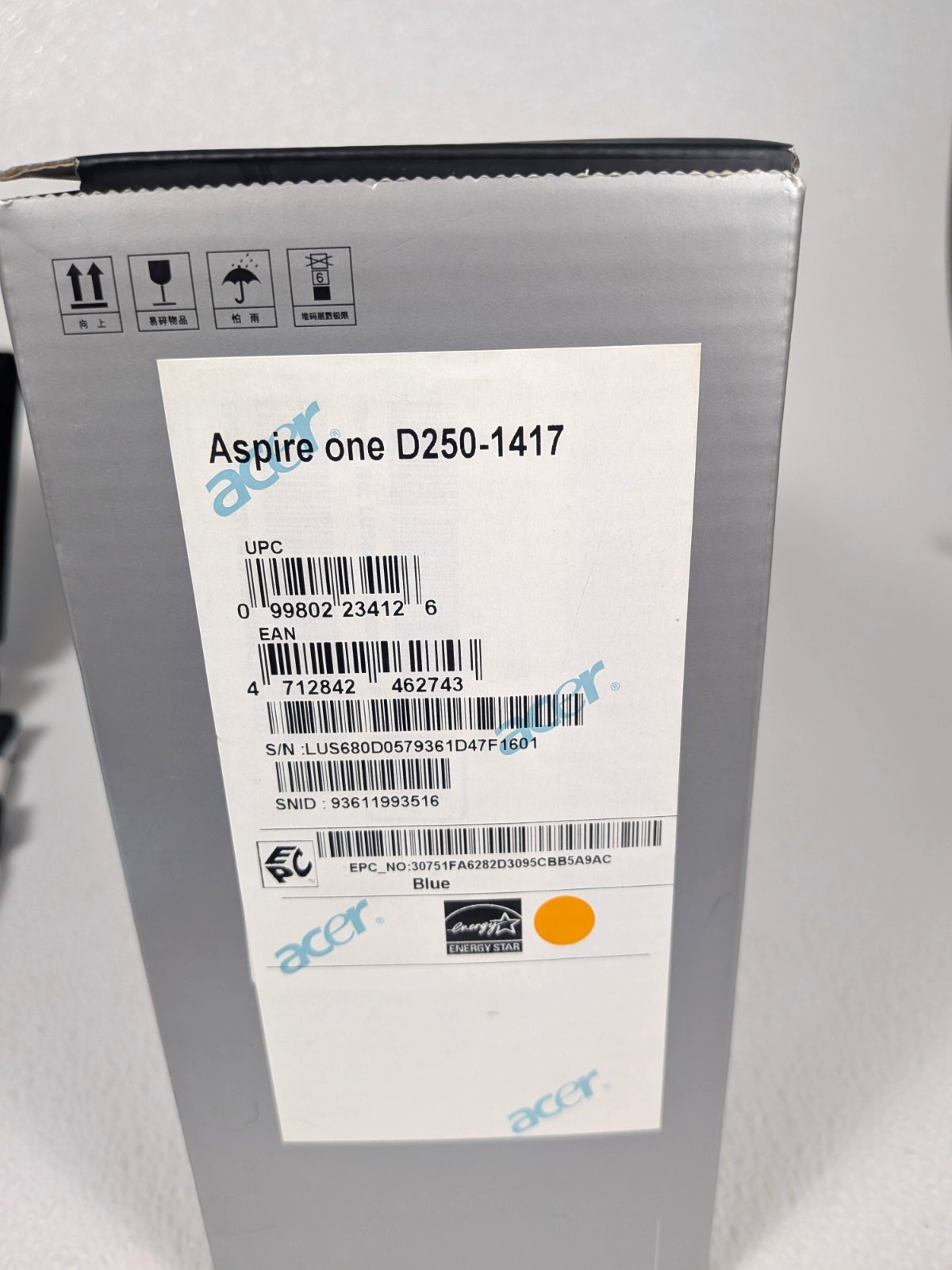 Acer Aspire One D250 Model No. KAV60 Blue Tested w/ Power Clean & Working In Box