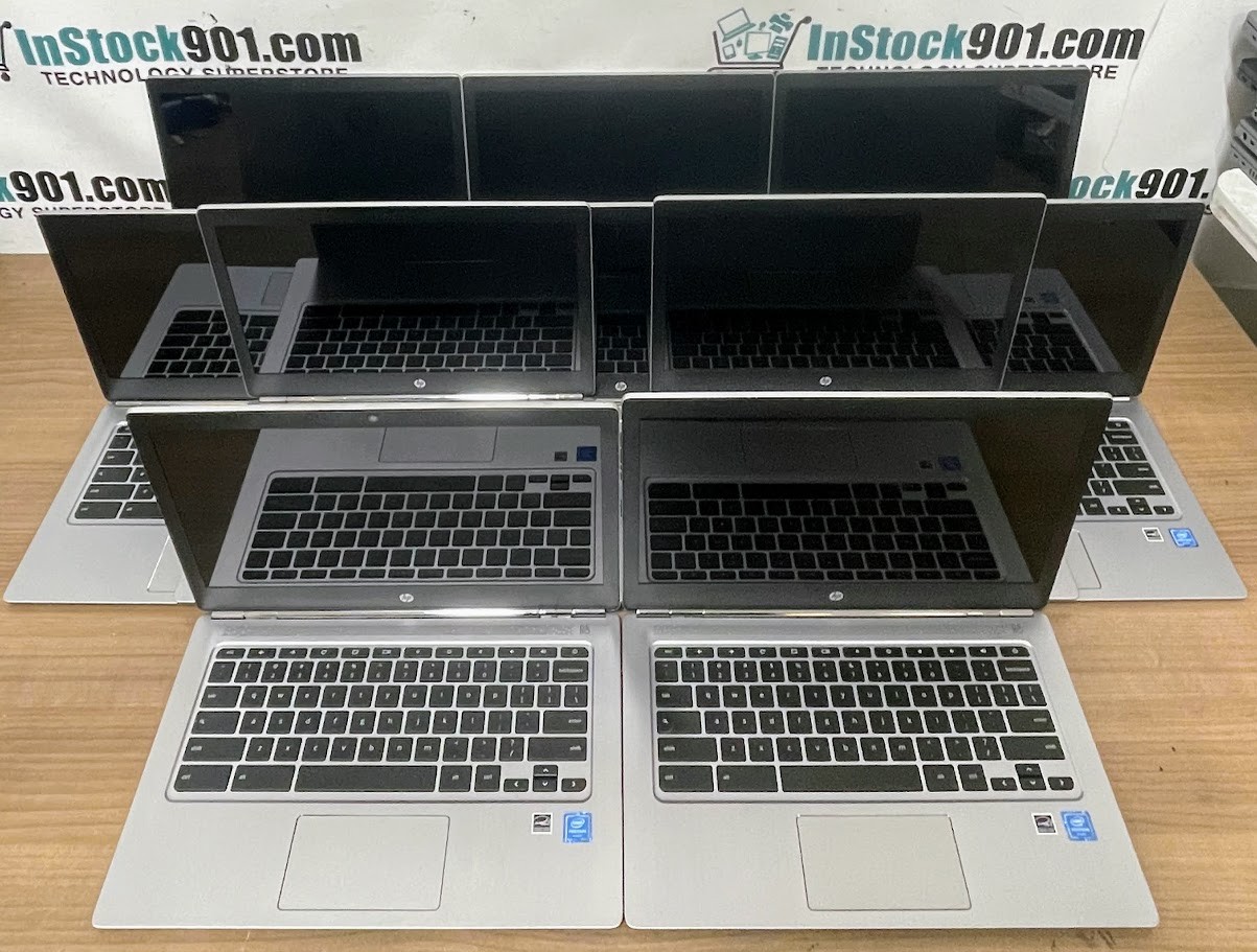 LOT 10 HP Chromebook 13 G1 Intel Pentium 1.5GHz NO POWER FOR PARTS READ!