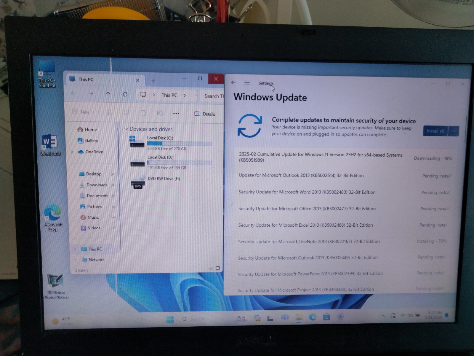 500GB or 320 GB HDD Windows XP sp3 windows 11 office2013for Dell E6400 6410 1545