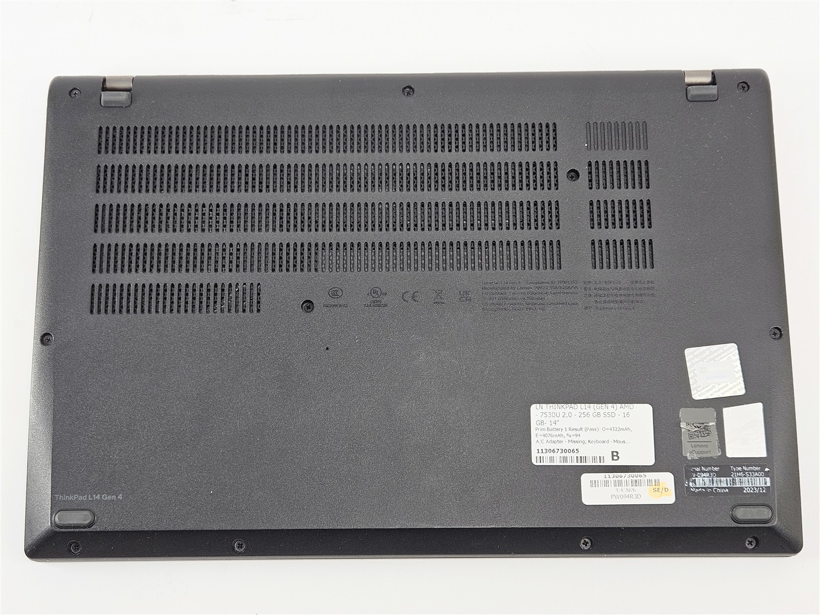 Lenovo ThinkPad L14 Gen 4 256GB SSD 16GB Ryzen 5 PRO 7530U 14″ AMD Laptop