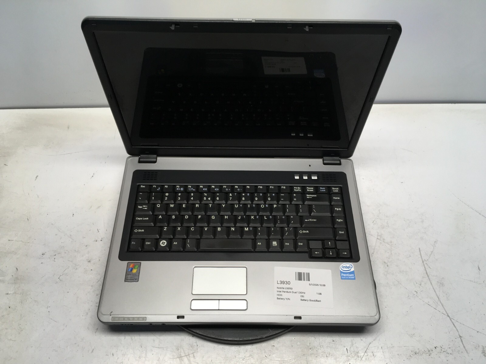 Nobilis L55110 Intel Pentium Dual 1.3GHz 1 GB NO HDD No Batt