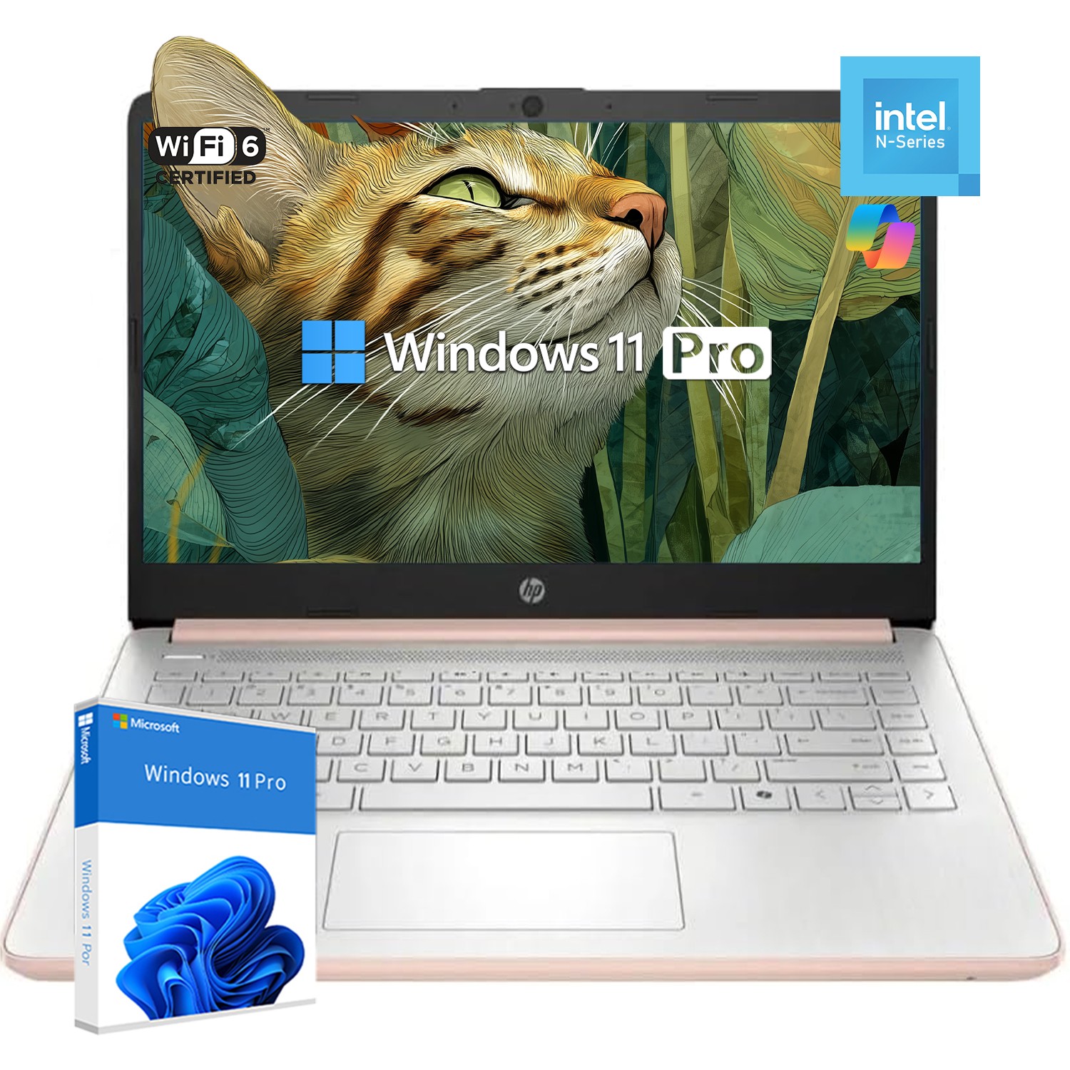 2025 HP 14″HD Laptop Win11Pro computer Intel-R-N150 16GB RAM 128GB UFS notebook
