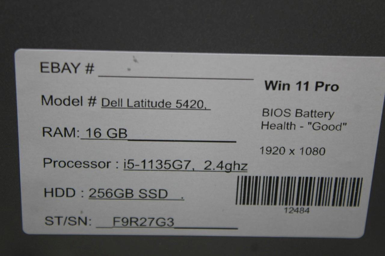 Lot of 3~ Dell Latitude 5420 14″ Laptop i5-1135G7 2.4GHz 16GB RAM 256GB SSD W11P