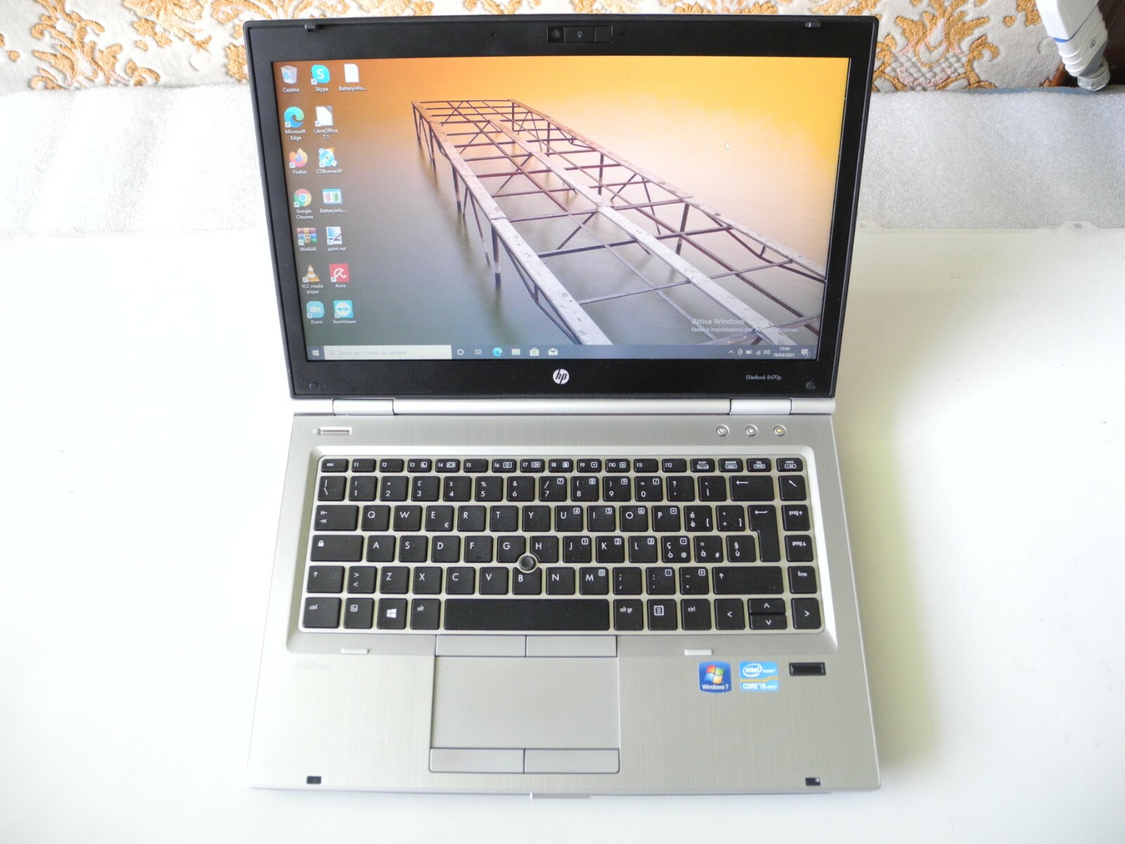 Hp Elite 8470p Notebook PC i5 3320 4gb DDR3 128gb SSD DP FW DVD Windows 10 Pro
