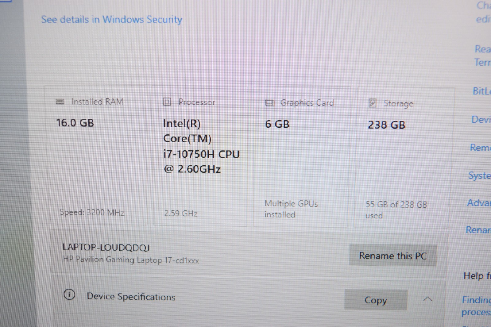HP Pavilion 17-cd1030nr *17″FHD*i7-10750H 2.6GHz 16GB 256GB *GTX 1660 Ti 6GB