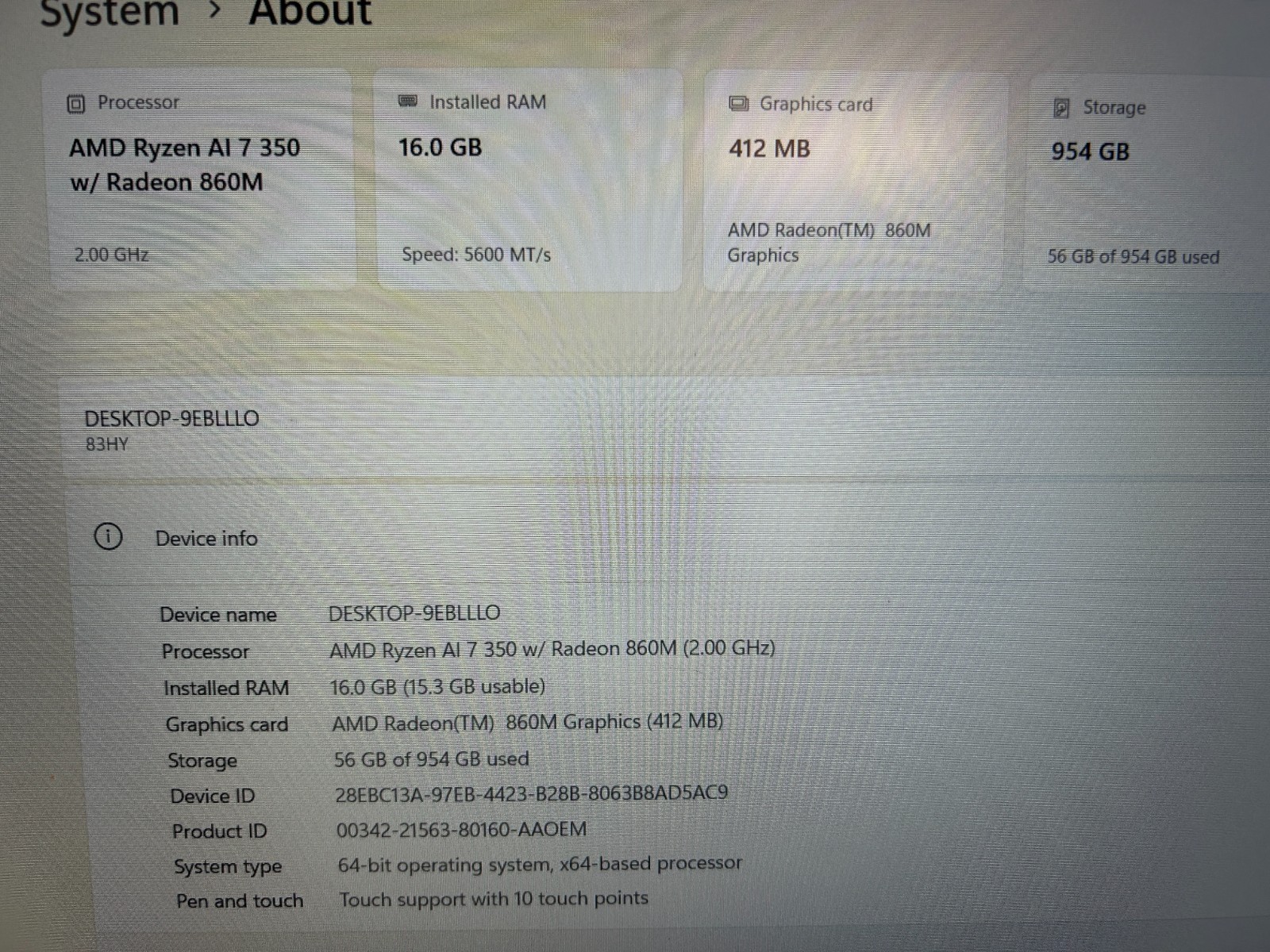 LENOVO IdeaPad Slim 5 16AKP10, AMD Ryzen AI 7 350, 16 GB RAM, 1 TB NVMe SSD