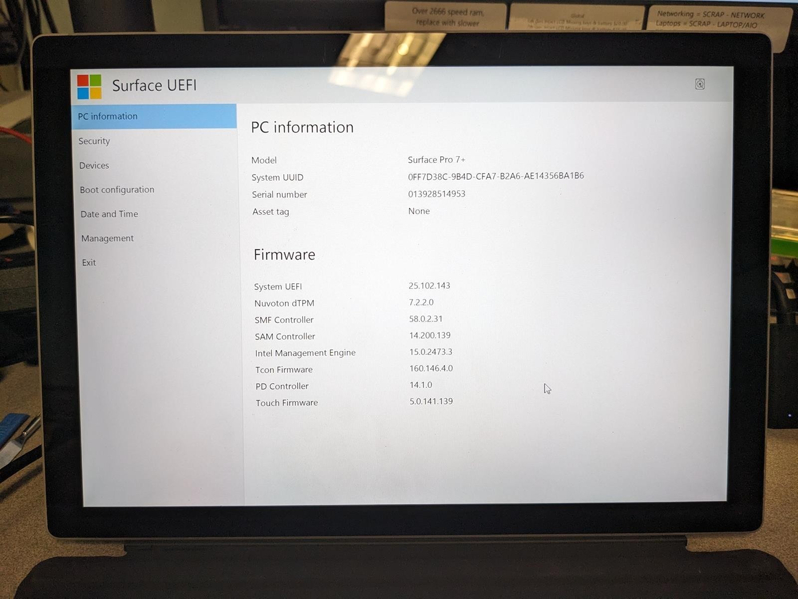 MICROSOFT SURFACE PRO 7+ (1960) i7-1165G7 @ 2.80GHz, 16GB RAM, NO HDD/OS