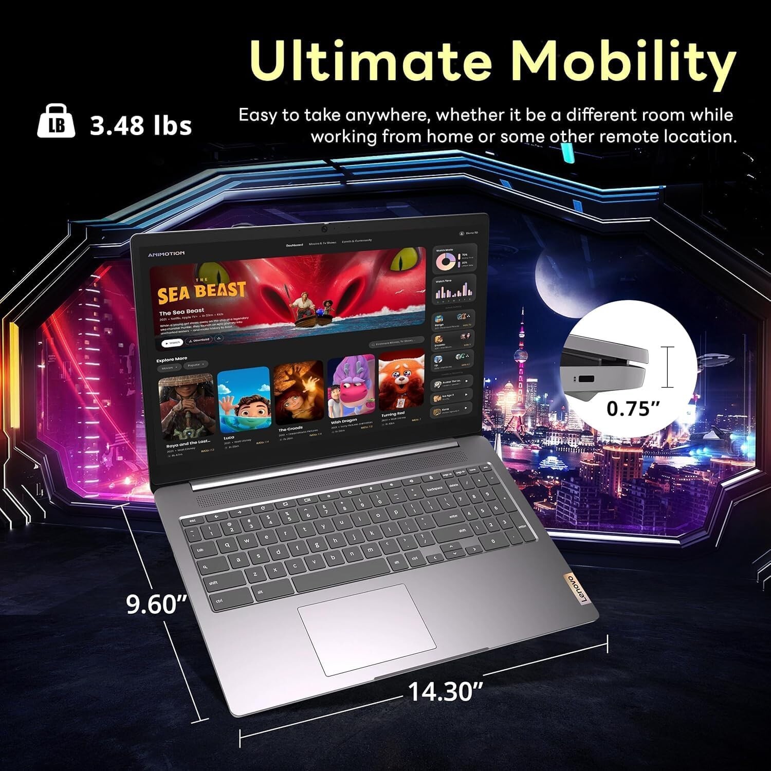 Lenovo Chromebook 15.6″ FHD Intel N4500 4GB RAM 64GB eMMC – Up to 256GB SD Card