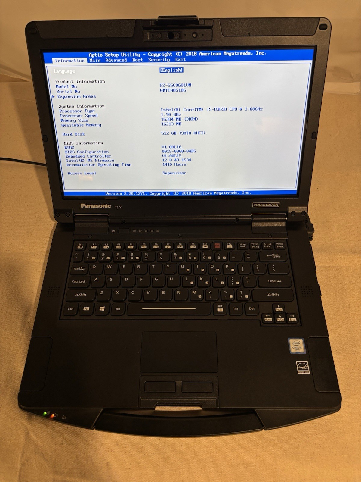 Panasonic Toughbook FZ-55 14″ Intel i5-8365U, 32GB DDR4. Win11Pro, Touch