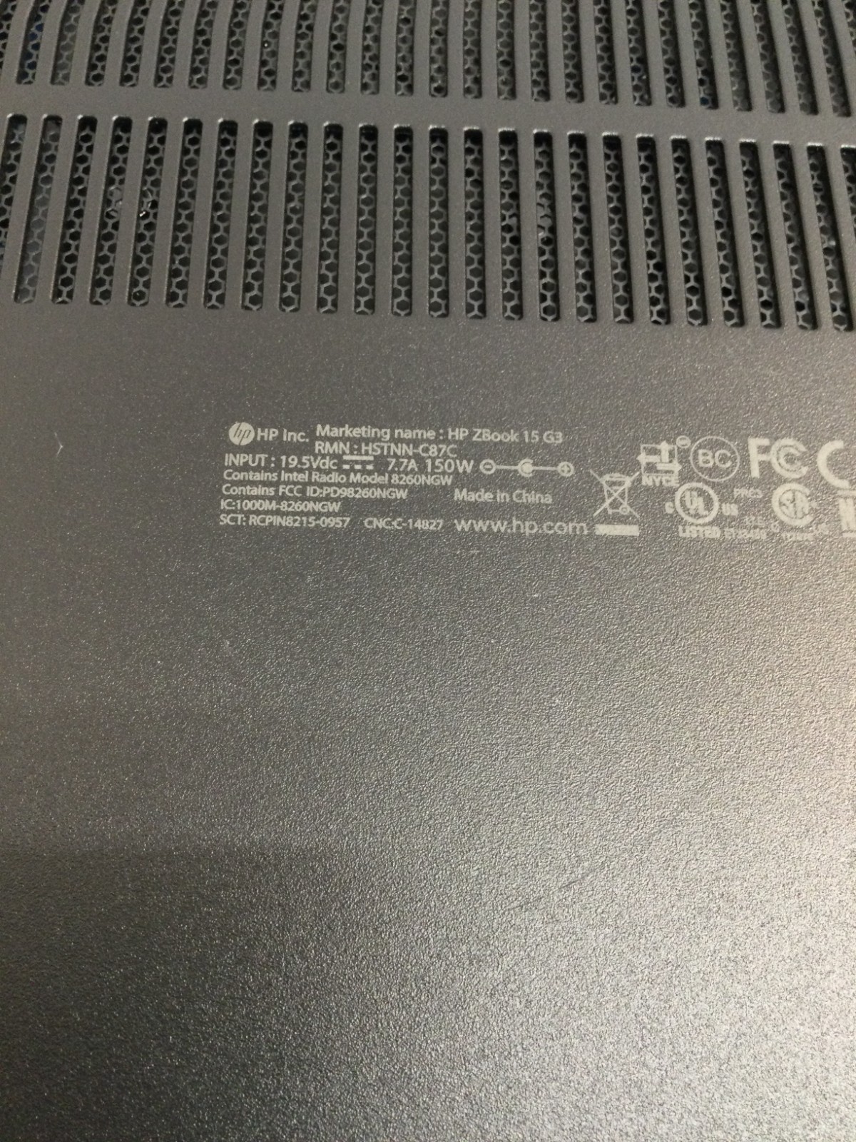 HP zbook 15 g3 core i7 6th gen cpu 2.60 ghz 15.6” 16GB RAM 256 GB SSD *READ*