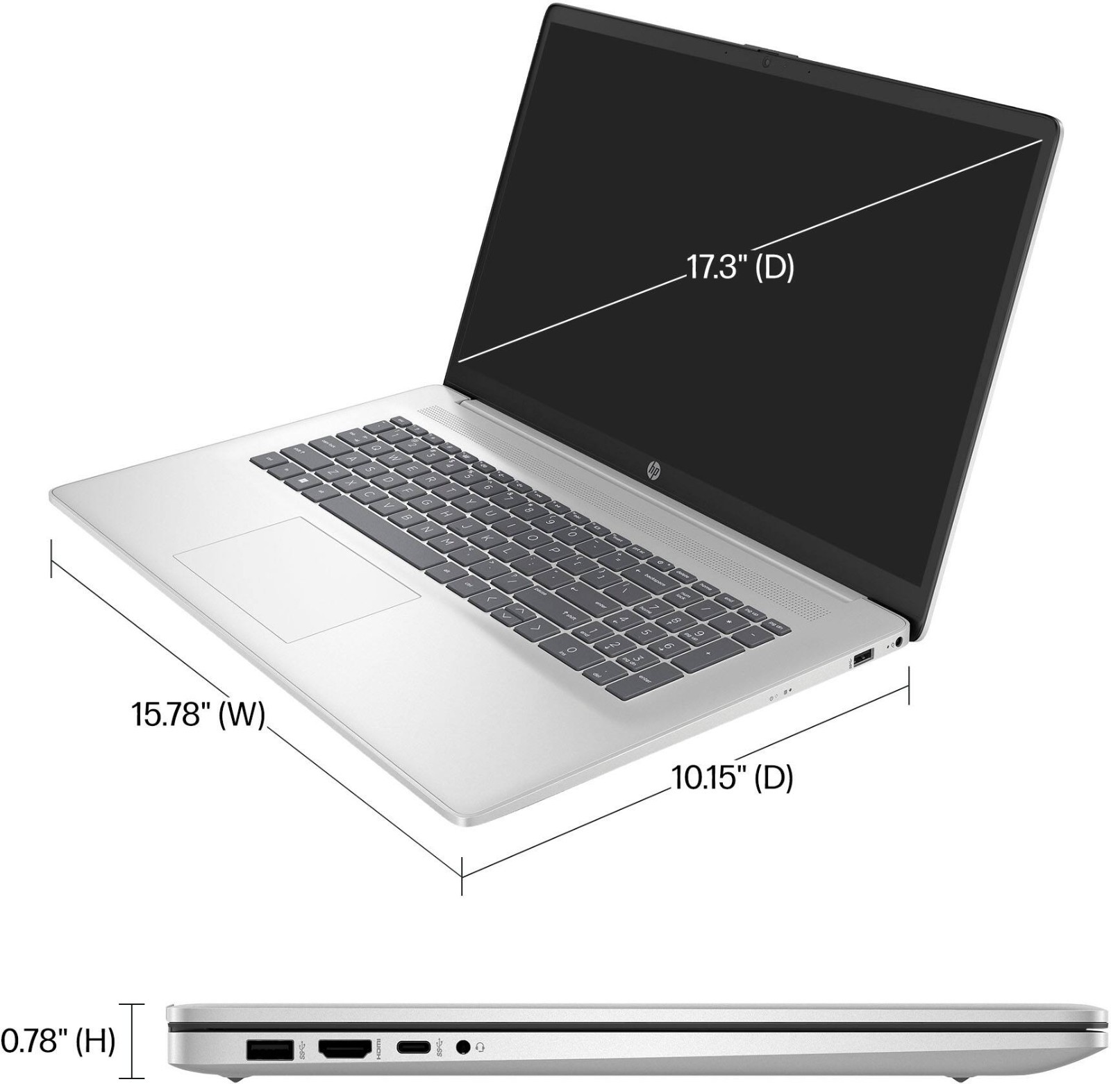HP 17-cn2083dx 17.3″ FHD Intel Core i3-1215U 1.2GHz 16GB RAM 512GB Silver