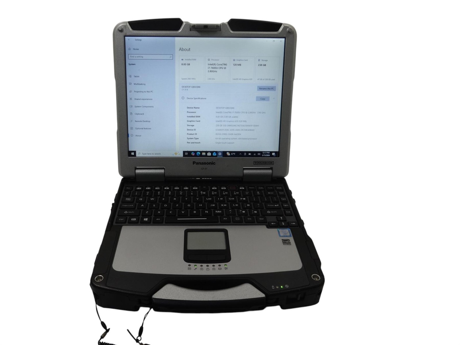 Panasonic Toughbook CF-31 Core i7-7600U 2.8GHz 8GB 256GB SSD