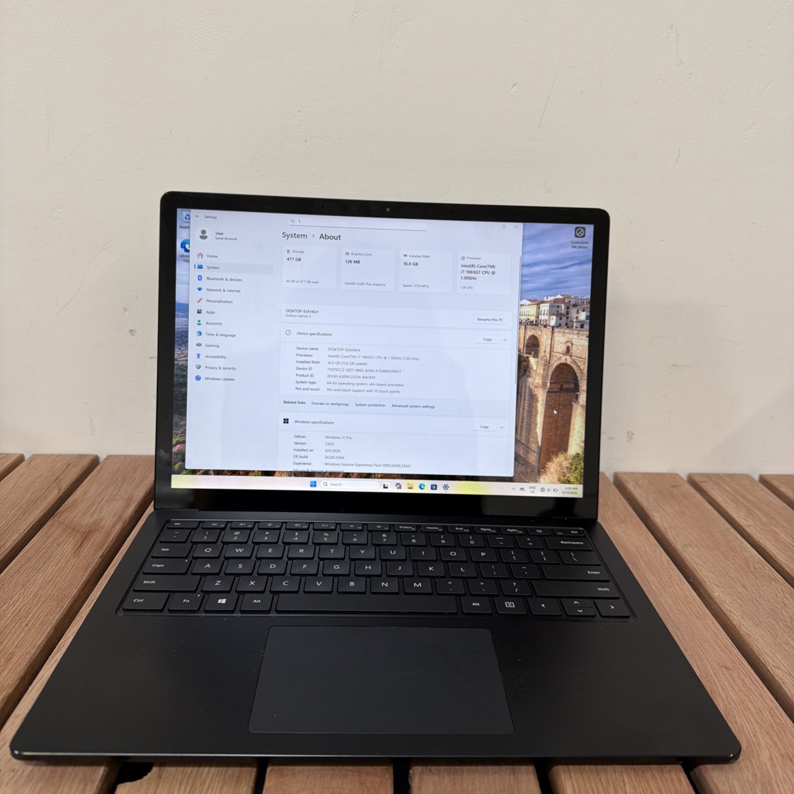 Microsoft Surface Laptop 3 Core i7-1065G7 1.30GHz 16GB RAM 256GB SSD W11P *GOOD*