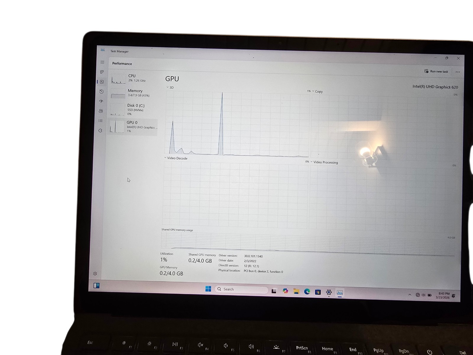 Microsoft Surface Laptop 2 13.5″ SLV i5 8250U 8GB RAM 128GB SSD Touch Chrg Win11