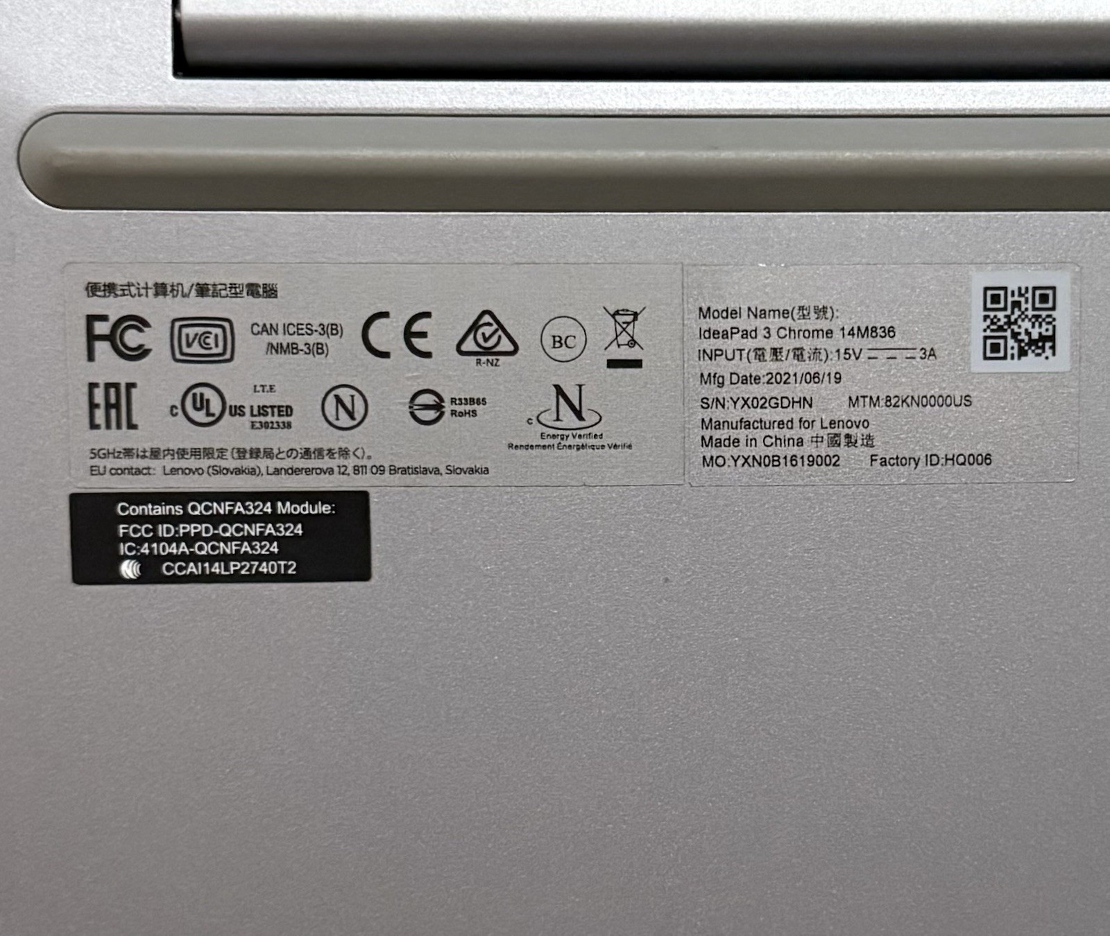 Leno Ideapad 3 Chromebook 14” 128GB
