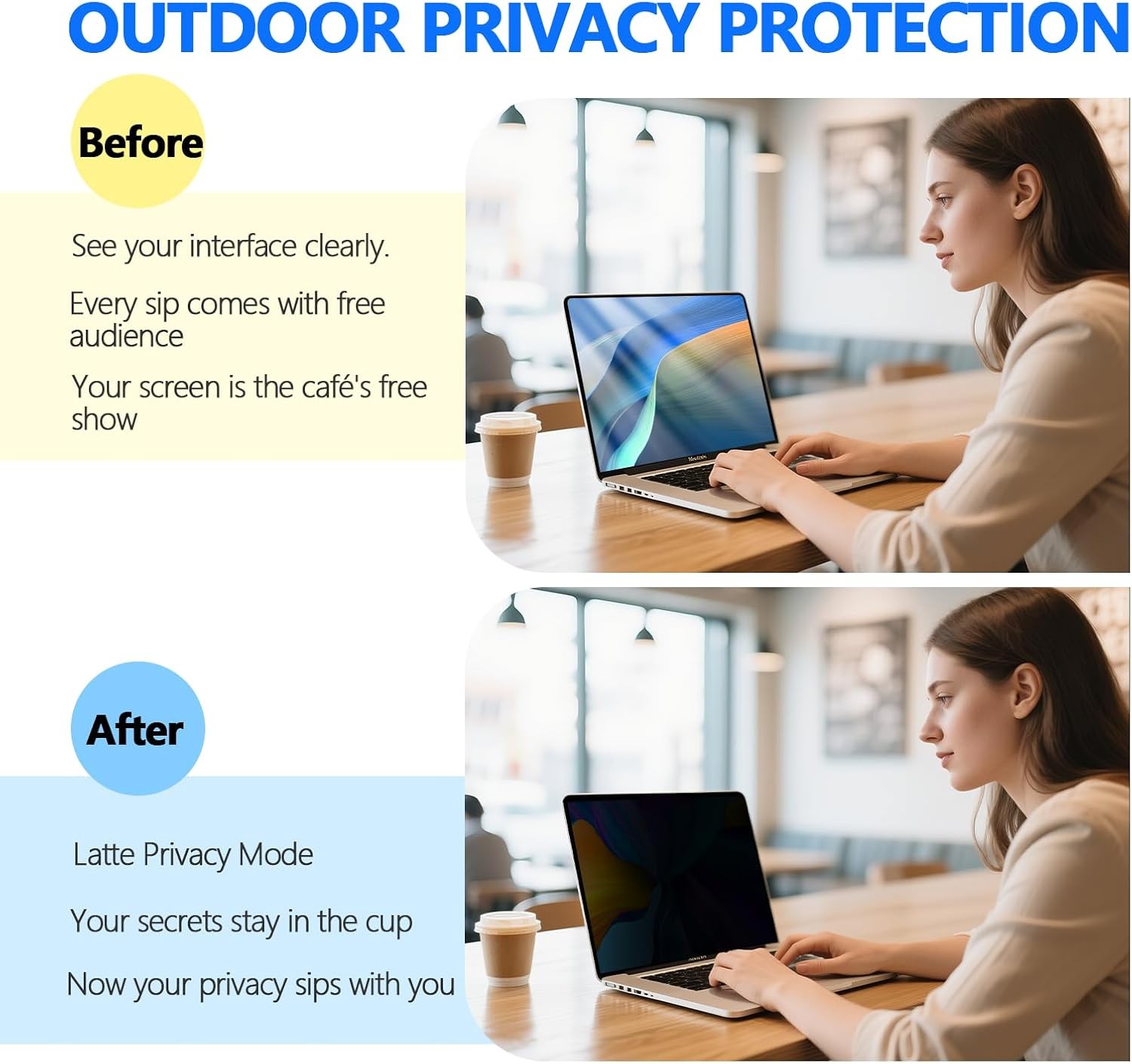 Removable Magnetic Privacy Screen Protector for 13.6″ MacBook Air (2022-2026)