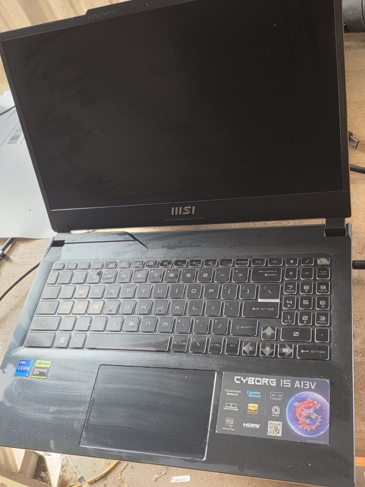 MSI Cyborg 15.6 in (512GB SSD, Intel Core i7 13th Gen 4.90 GHz, 16 GB) Pow