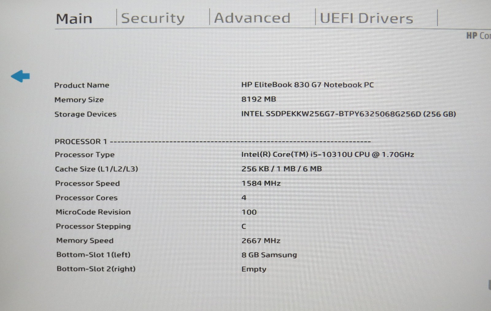 HP Elitebook 830 G7 | i5-10310U @ 1.7GHz | 8GB DDR4 | 256GB m2 | 13″ | Win 11
