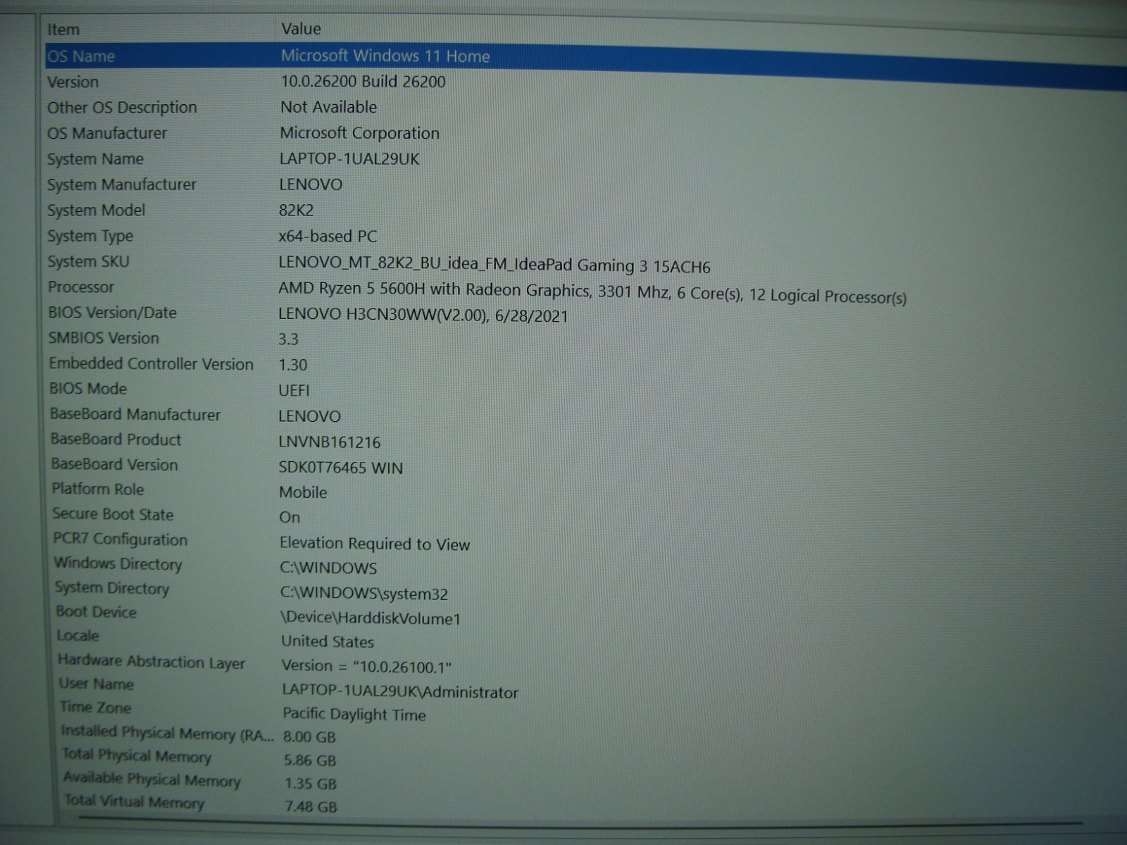 Lenovo IdeaPad Gaming 3-15ACH6 15.6″FHD 120Hz Ryzen 5 3.3GHz 8GB 512GB GTX 1650