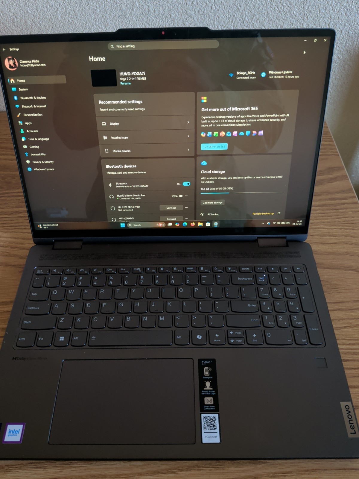 Lenovo Yoga 7i 2-in-1 16IML9 16″ Core Ultra 7 155U 1.7GHz 16GB RAM 1TB SSD
