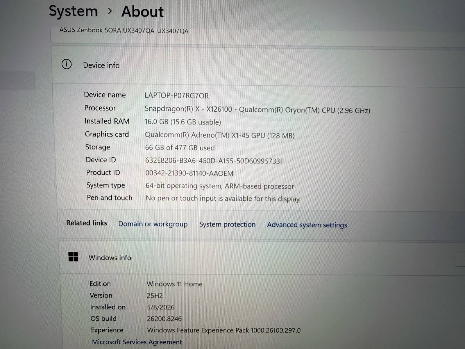 Asus Zenbook A 14 FHD+ 3.2 GHz Snapdragon X 16GB RAM 512GB SSD