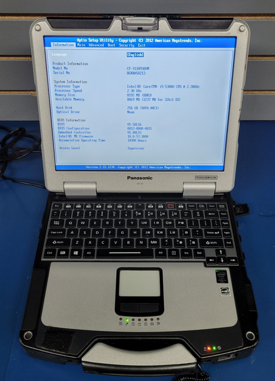 Panasonic Toughbook CF31 i5-5300U 2.30GHz 8GB RAM 256 SSD Windows 11 PRO