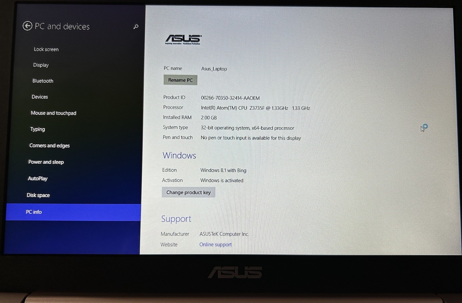 ASUS X205T 11.6″ Intel Z3735F, 2GB RAM, 32GB Storage, Win8, Gold (DEAD BATTERY)