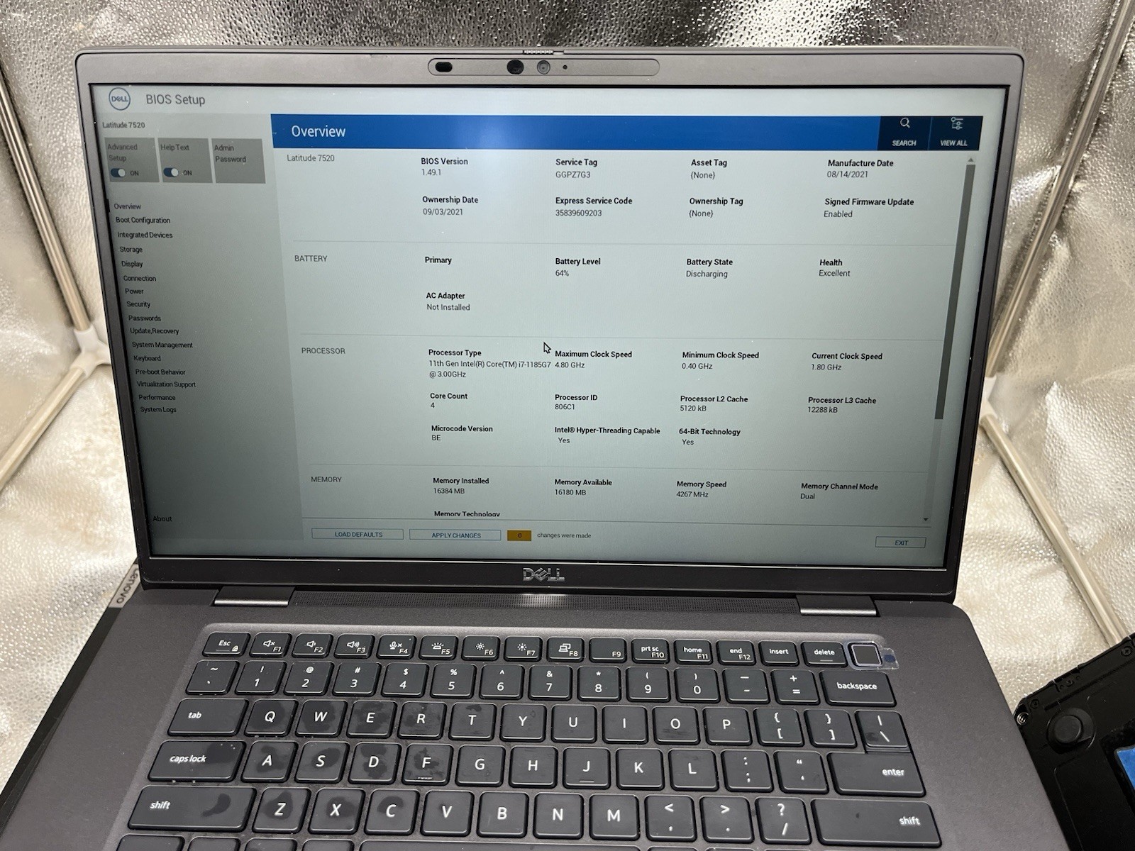 Dell Latitude 7520 i7-1185G7 3.00 GHz 16GB RAM 512GB SSD Windows 11