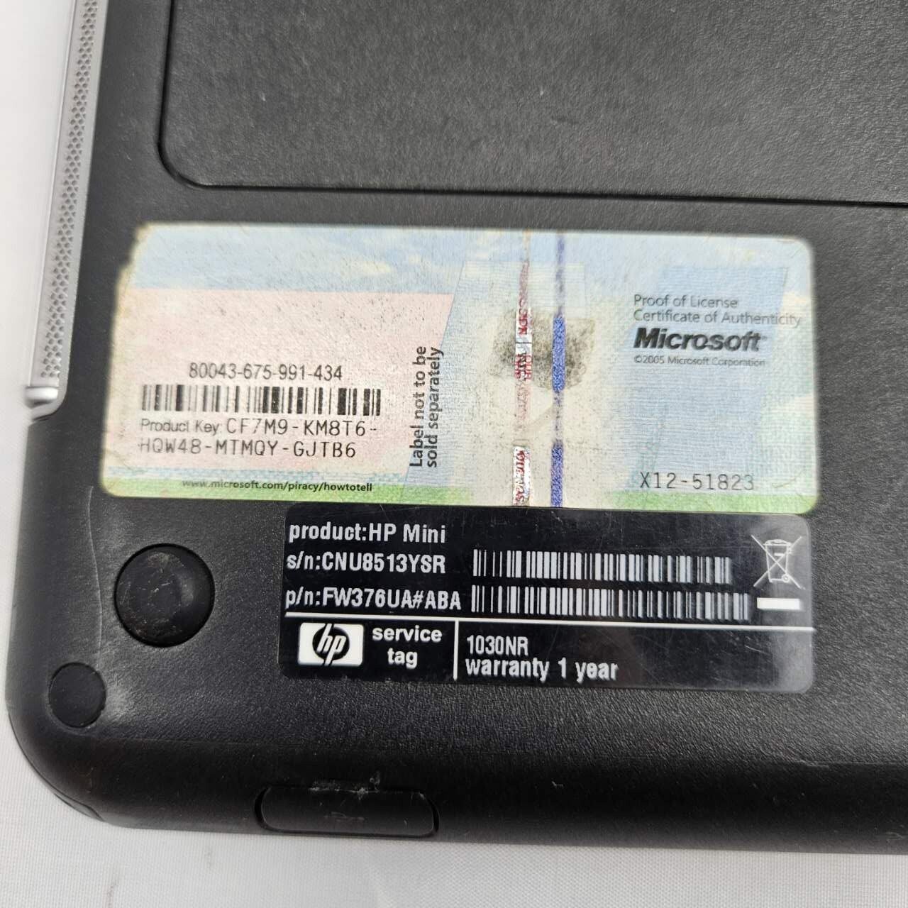 HP Mini 110-1034NR 10.1″ Netbook/Laptoy PARTS ONLY