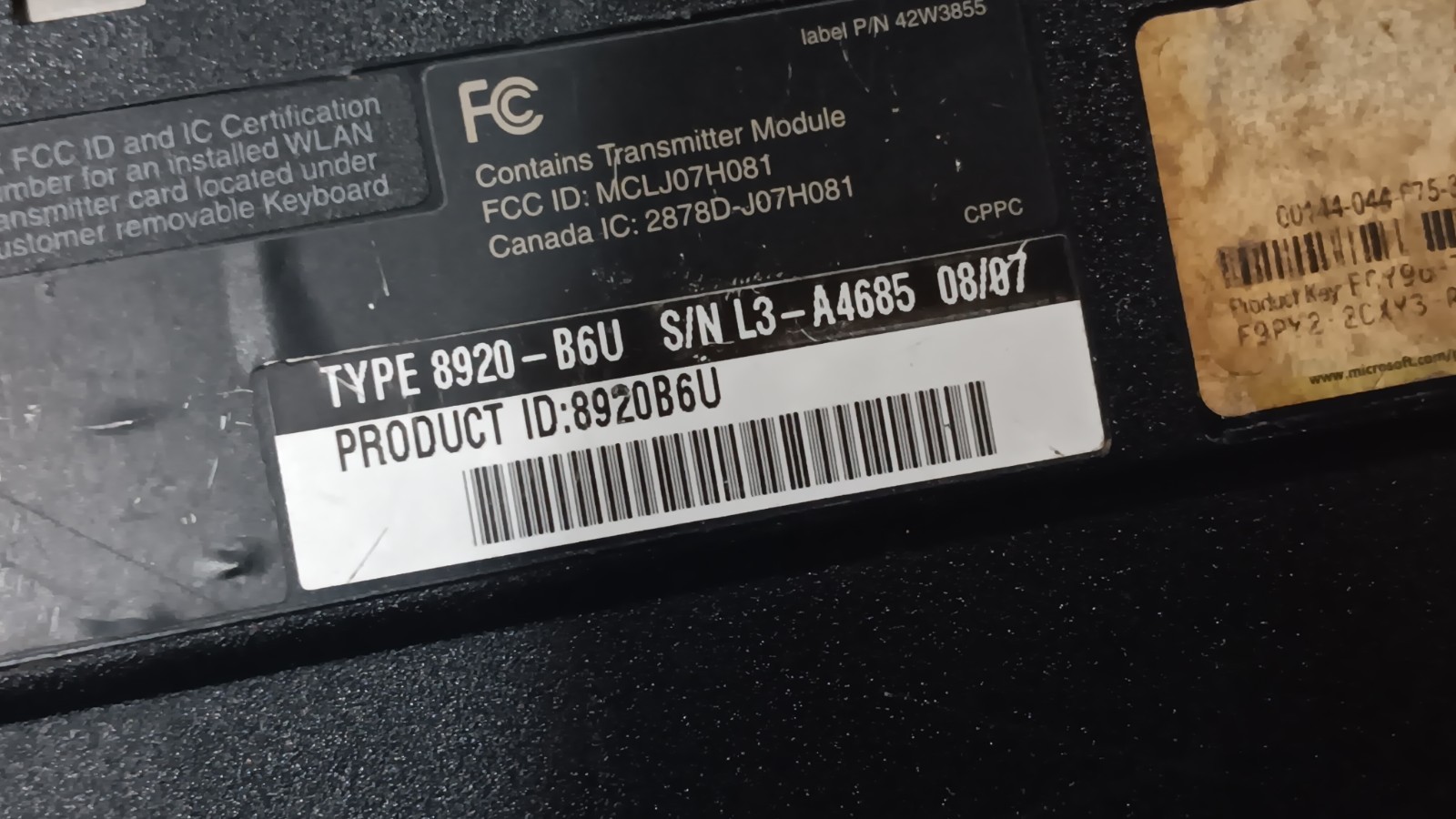 Lenovo ThinkPad R61 Laptop Intel C2D T7500 @ 2.20 GHz, 15.4″ LCD Screen 8932