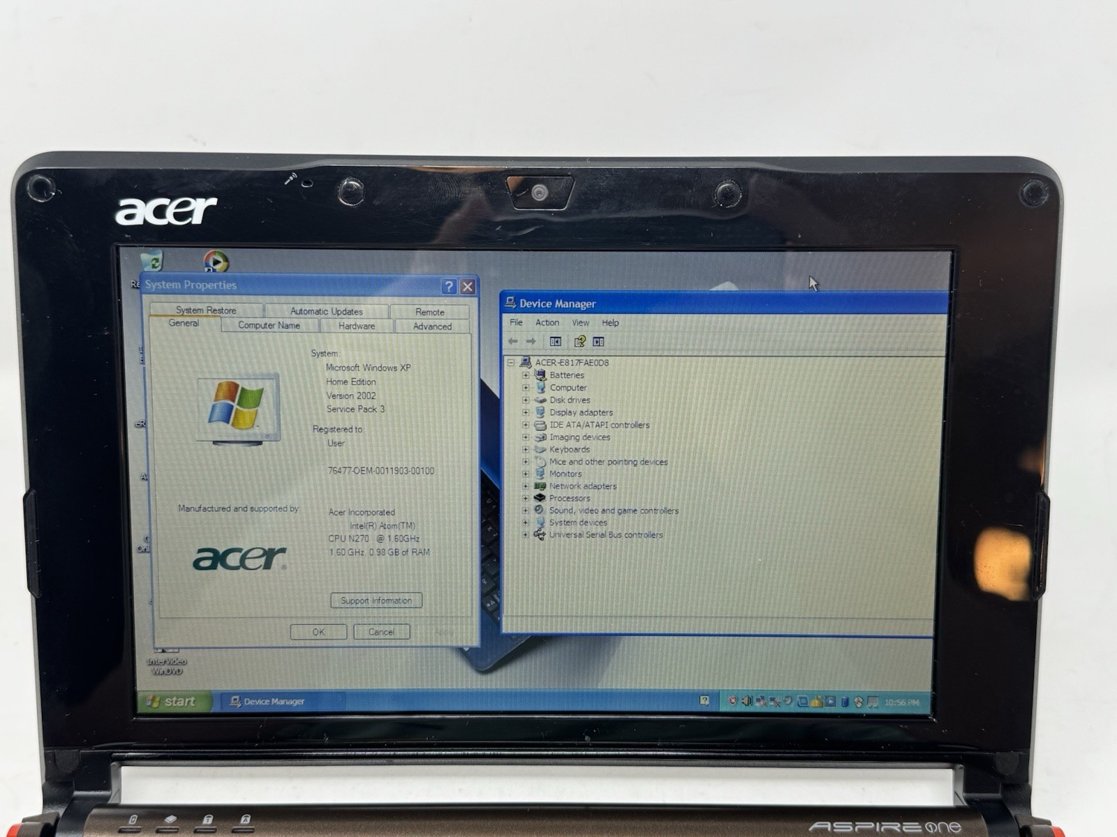 Acer Aspire One Series ZG5 Intel Atom 1.60GHz Brown Netbook Laptop With Charger
