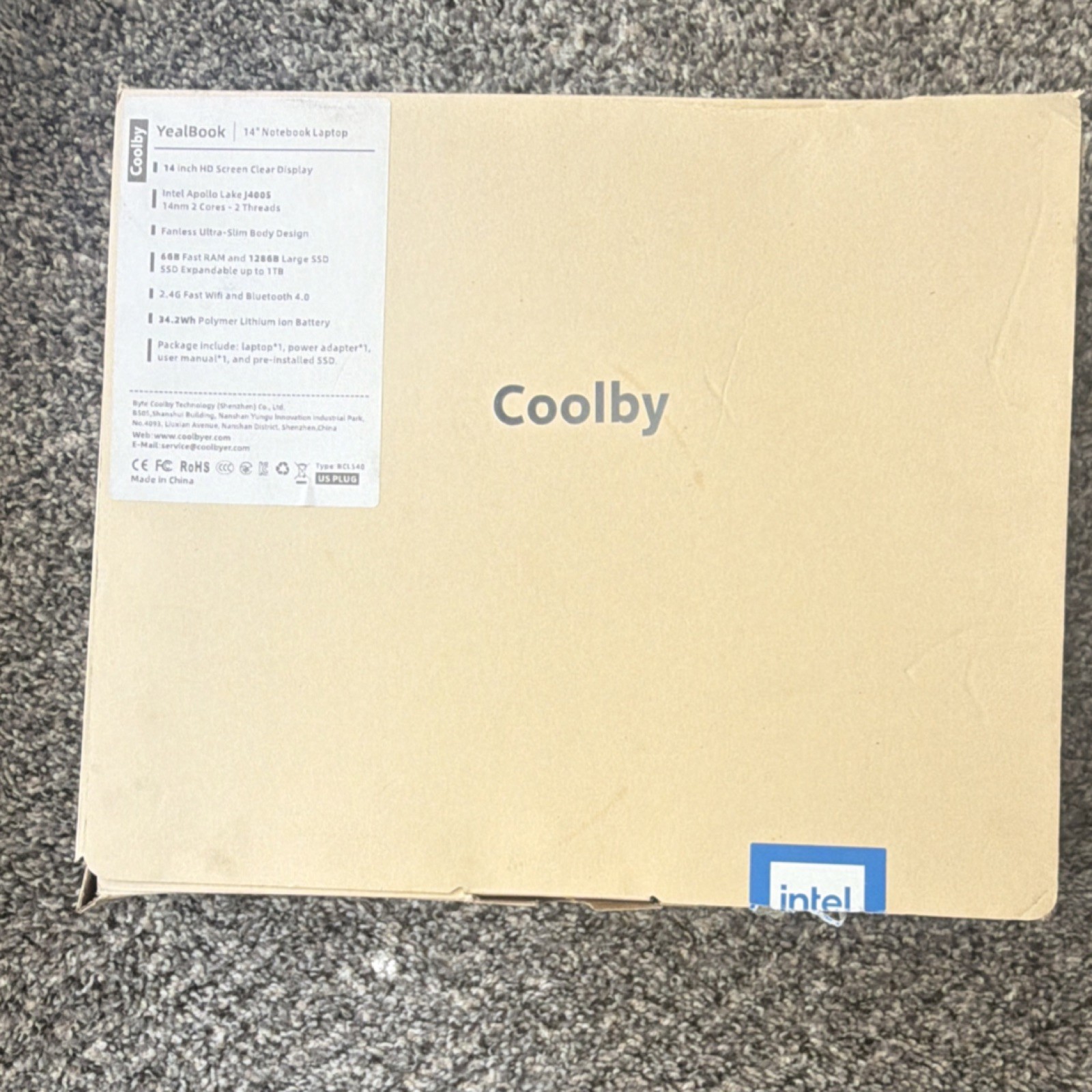Coolby YealBook 14″ Notebook Laptop Intel J4005 8GB SSD Gray Bluetooth Webcam